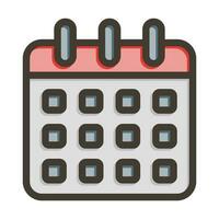 Calendar Vector Thick Line Filled Colors Icon For Personal And Commercial Use.