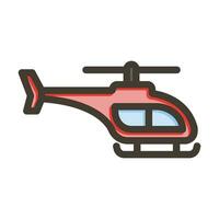 helicóptero vector grueso línea lleno colores icono para personal y comercial usar.