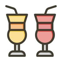 bebidas vector grueso línea lleno colores icono para personal y comercial usar.