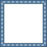 Navy blue tile frame, Mosaic tile frame or background, Tile background, Seamless pattern, Mosaic seamless pattern, Mosaic tiles texture or background. Bathroom wall tiles, swimming pool tiles. vector