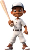 Baseball player png with AI generated.