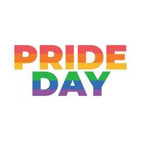 Vector lgbt pride typography pride month in june colorful text lettering