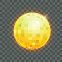 Vector disco ball. mirror reflected circle glamorous ball for night club dance party decent vector realistic