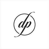 Simple letter d p in a circle logo concept vector