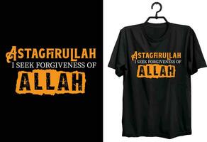 Islamic T-shirt Design. Gift Item Islamic T-shirt Design For All Muslims. vector