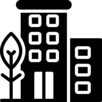 solid icon for apartment vector