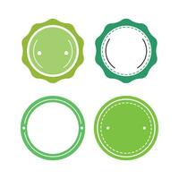 Vector empty blank labels or circular stamps set of six