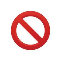 Vector forbidden red sign on white background