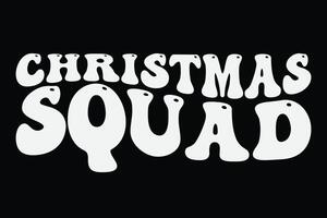 Christmas Squad Funny Groovy Wavy Christmas T-Shirt Design vector