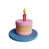 Birthday cake 3d rendering icon illustration png