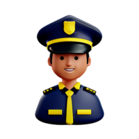 polis 3d yrke avatars illustrationer png