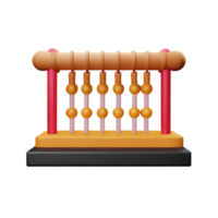 3d illustration of abacus school education icon png