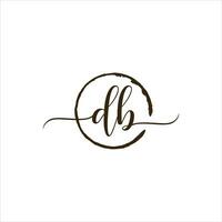 Initial letter DB beautiful handwriting logo vector template