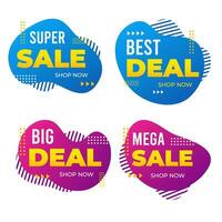 colorful sale tag with blob vector