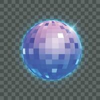 Vector disco ball. mirror reflected circle glamorous ball for night club dance party decent vector realistic