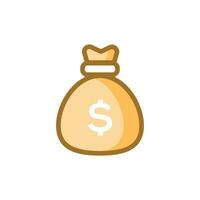 Vector money bag vector isolated icon. emoji illustration. coin sack vector emoticon
