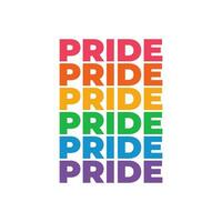 Vector lgbt pride typography pride month in june colorful text lettering