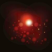 Elegant red bokeh blur light effect, red lens flare particles abstract background vector