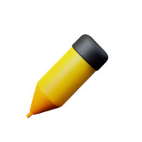 3d illustration of highlighter school education icon png