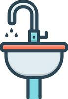 color icon for sink vector