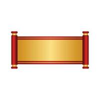 Vector retro chinese style blank scroll on white background