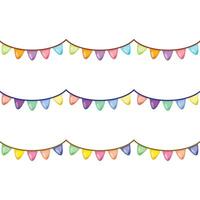 Vector color bunting set for party party garlands collection