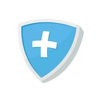 Vector medical health protection shield with cross