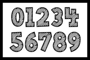 Versatile Collection of Scribble Creations Numbers for Various Uses vector