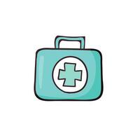 Vector first aid kit box on background. medical suitcase