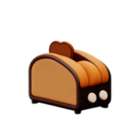 3d illustration bröd brödrost png