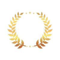 Vector wheat leaves award circle gold gradient