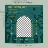 Halloween Concept Social Media Stories Feed Post Template vector