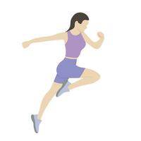 Portrait of a girl in motion, flat vector, isolate on white, faceless illustration, reacher vector