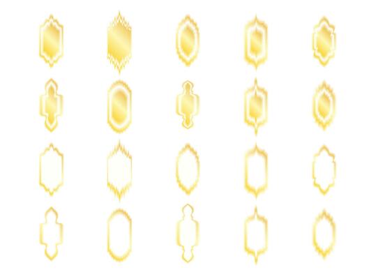 Islamic frames shape aura of a window or door arch. Arab frame set. Vector illustration