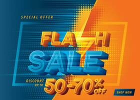 FLash Sale Banner Template design special offer discount up to 50 percent off, Shopping banner vector