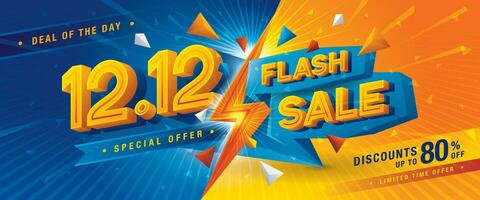 12.12 Shopping Day Flash Sale Banner Template design special offer discount vector