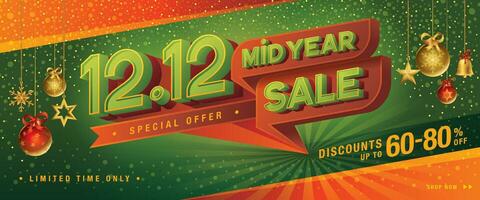 12.12 Shopping Day Mid Year Sale Banner Template design special offer discount vector