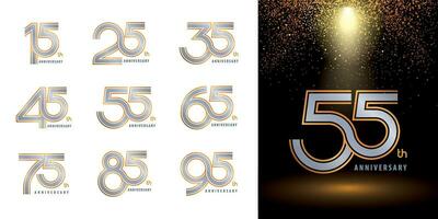 Set of Logo Anniversary logotype design, Celebrate Anniversary Logo vector