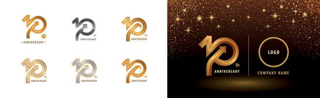 Set of 10th Anniversary logotype design, Ten years anniversary celebration vector