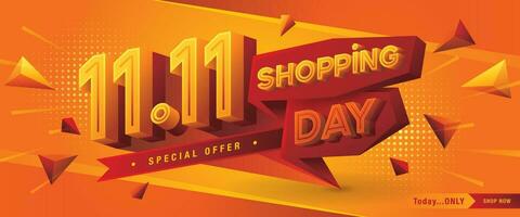 11.11 Shopping Day Sale Banner Template design special offer discount vector