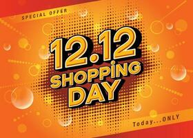 12.12 Shopping Day Banner Template design special offer discount vector