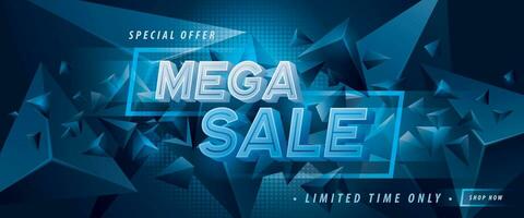 Mega Sale Banner Template design special offer discount, Shopping banner template vector