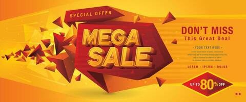 Mega Sale Banner Template design special offer discount, Shopping banner template vector