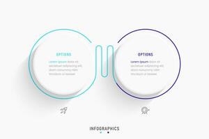 Vector Infographic label design template with icons and 2 options or steps. Can be used for process diagram, presentations, workflow layout, banner, flow chart, info graph.