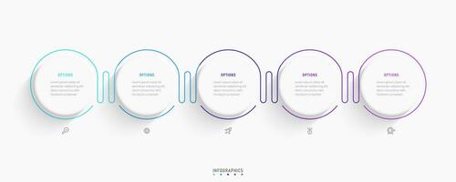 Vector Infographic label design template with icons and 5 options or steps. Can be used for process diagram, presentations, workflow layout, banner, flow chart, info graph.