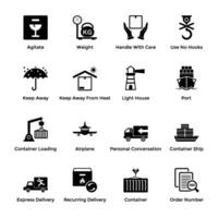 Pack of Freight Services Glyph Icons vector