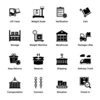 Pack of Delivery Glyph Icons vector