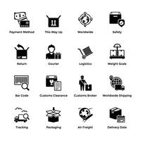 Collection of Delivery Service Glyph Icons vector