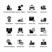 Pack of Shipping Services Glyph Icons vector