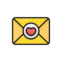 Love Letter Cartoon Vector Icon Illustration. Communication Icon Concept Isolated Premium Vector. Flat Cartoon Style